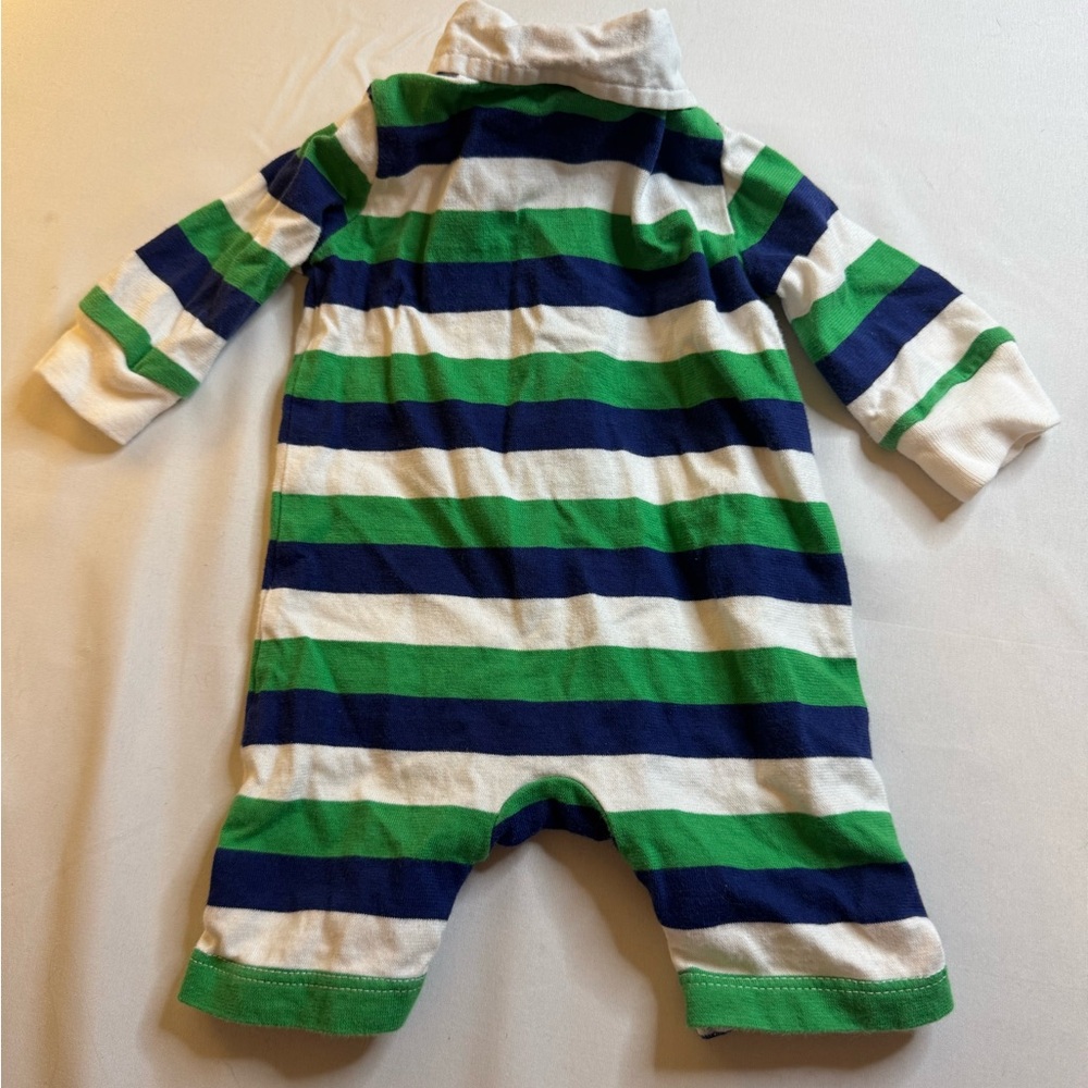 Chaps Green and Blue Striped Newborn (NB) Bodysuit One Piece (Onesie) - Picture 8 of 10